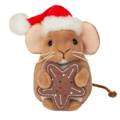 Topolino di Natale con biscotto 11 cm - peluche - peluche