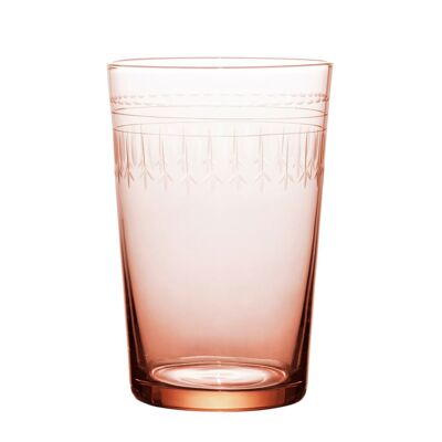 four rose crystal tumblers with ovals design