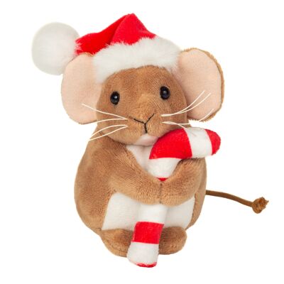 Topolino di Natale con bastoncino di zucchero 11 cm - peluche - peluche