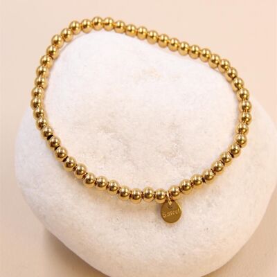 Bracciale elastico con perline in acciaio inossidabile - Eleganza e comfort