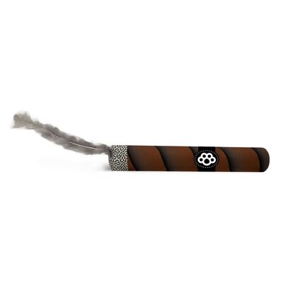 MyMeow Silvervine Cigar Cat Toy avec plume - Amusement interactif ultime pour les chats