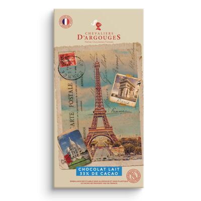 TAVOLETTA PARIGI “CARTOLINA” - CIOCCOLATO AL LATTE 33% CACAO