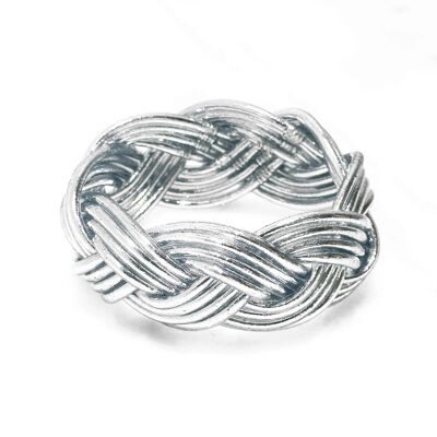 Certified Buddhist Bracelet Made in Thailand with Mantra - Ultra Wide Cuff Model - Silver