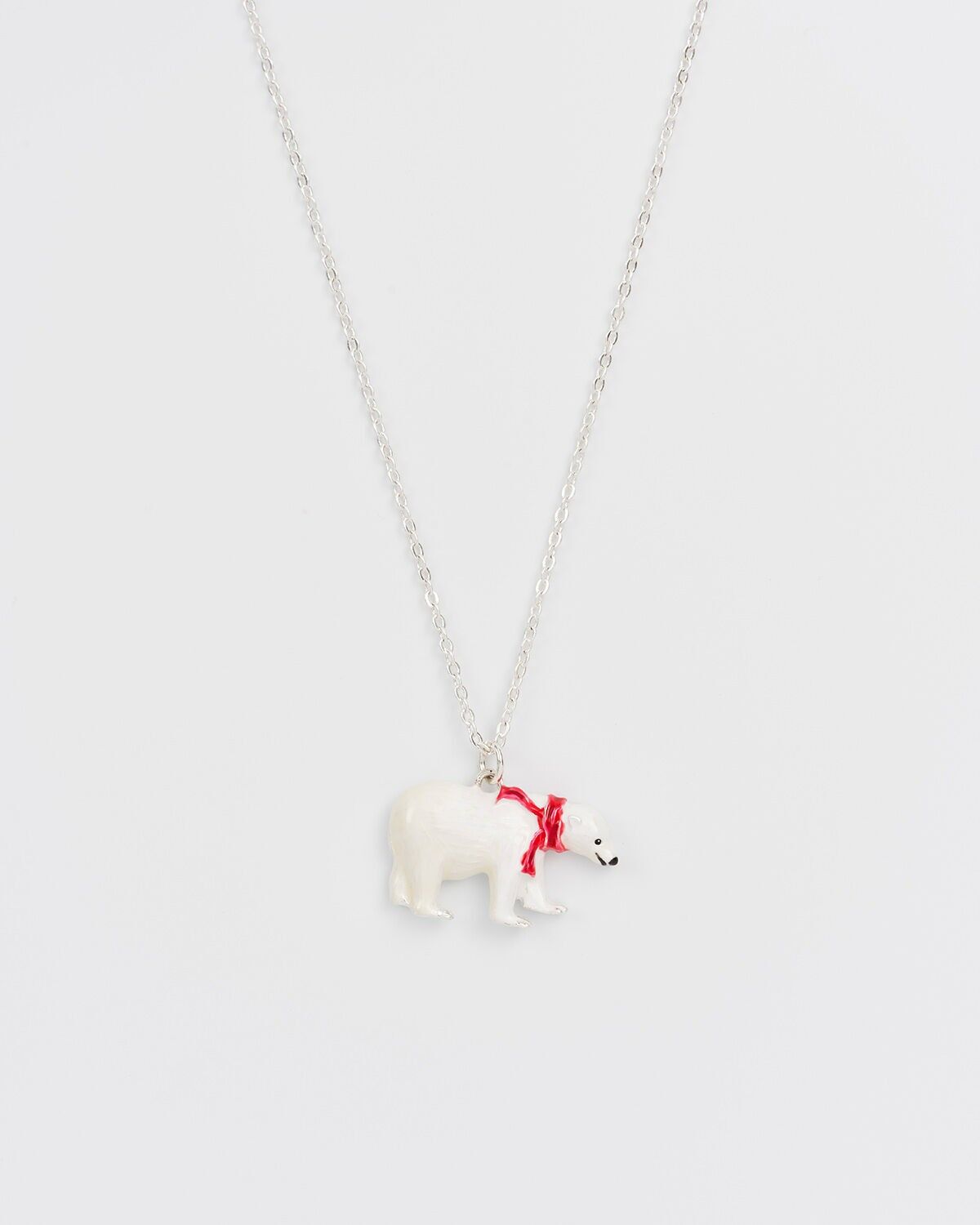 FABLE Cozy Polar Bear Silver Chain Necklace