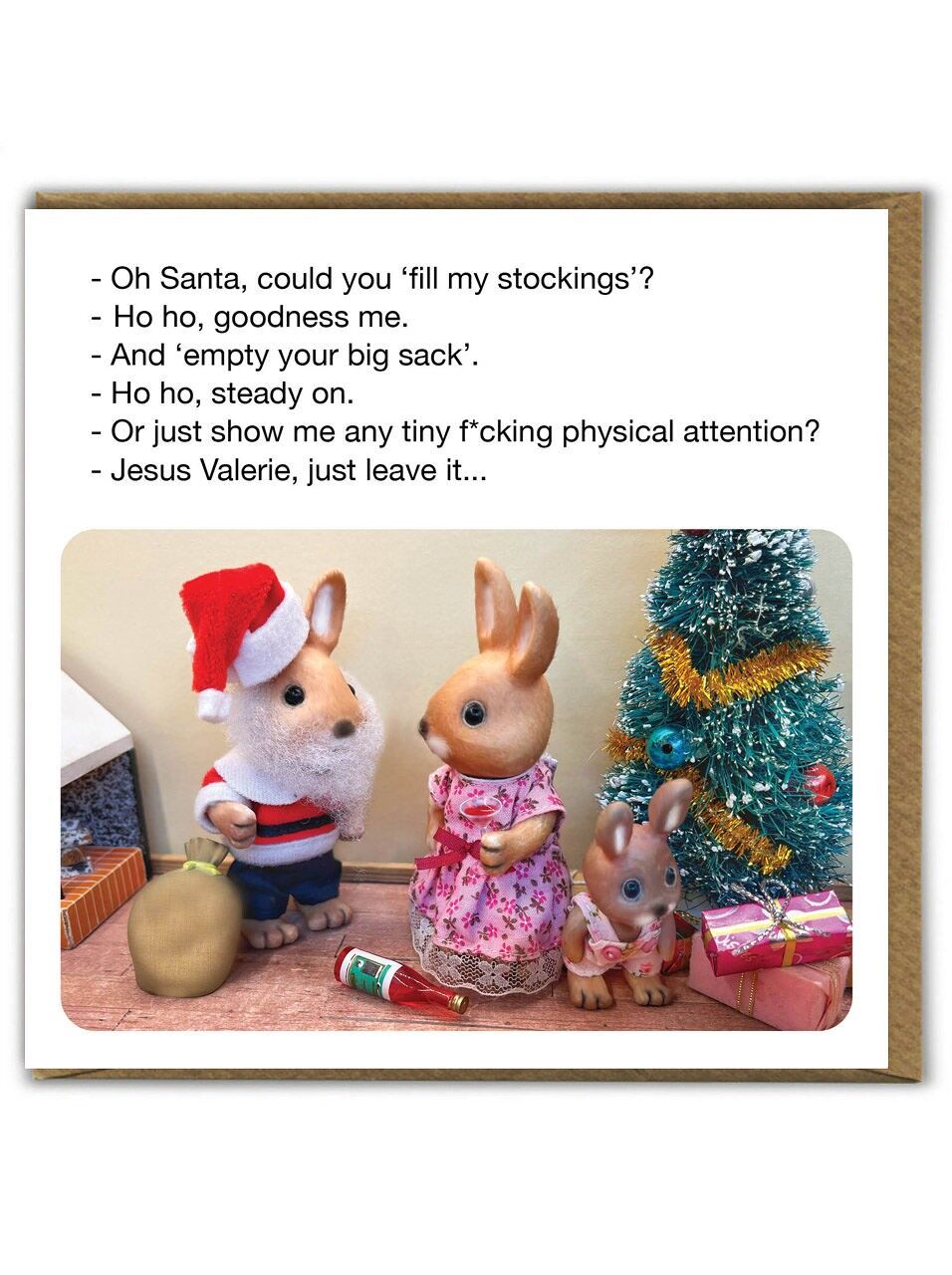 Lustige Weihnachtskarte – Fill My Stocking von Forest Fr1ends