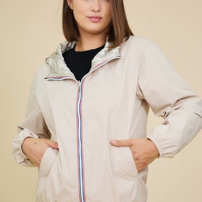 22249 - Parka impermeabile corto reversibile in tinta unita