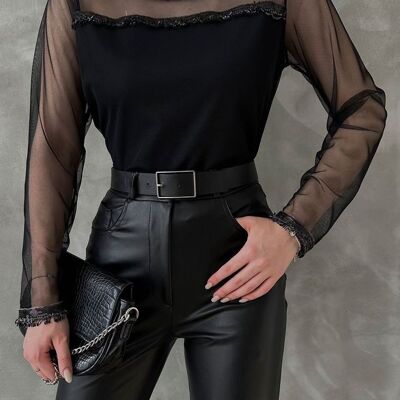 Black transparent blouse