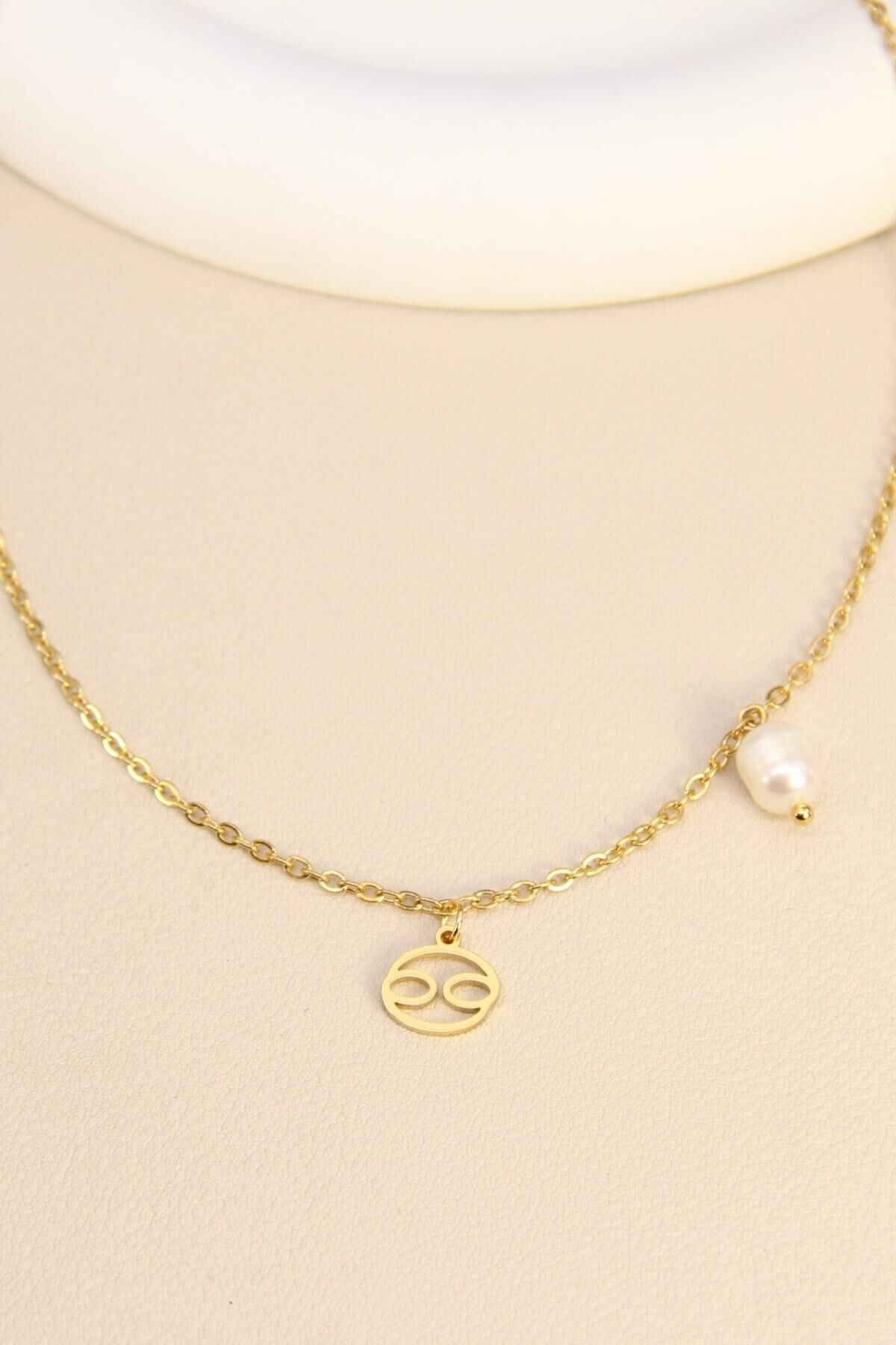 Halskette mit Sternzeichen Krebs aus Edelstahl