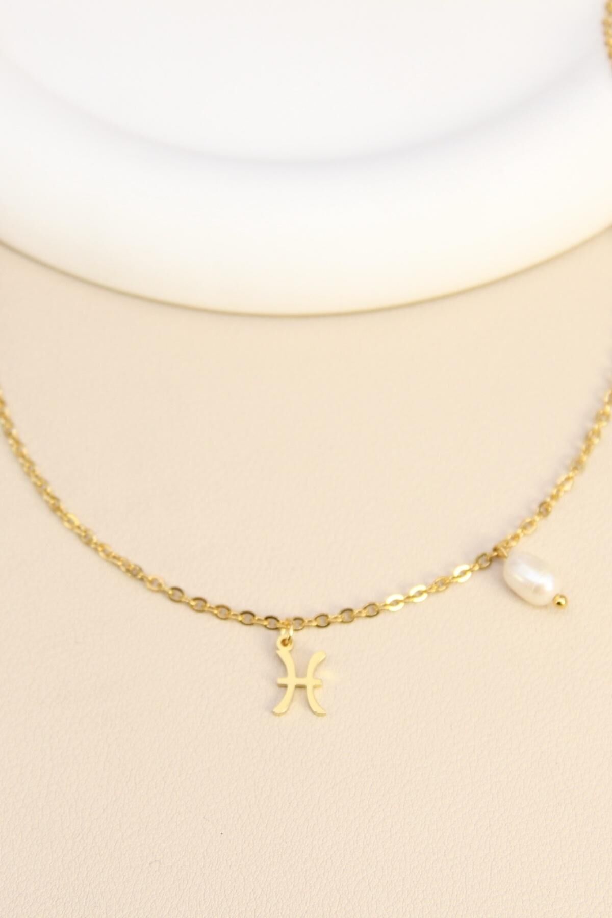 Halskette mit Sternzeichen Fische aus Edelstahl