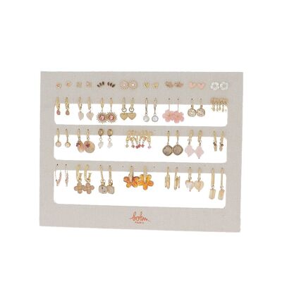 Kit de 30 pendientes - oro nude - expositor gratuito