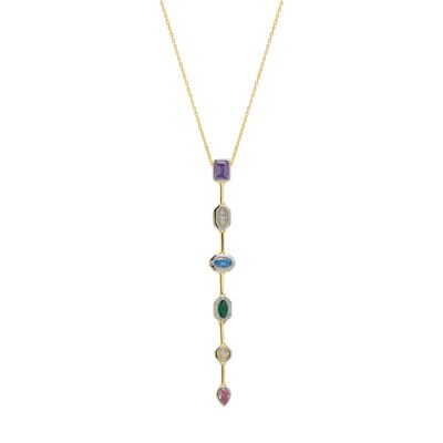 Collana con pendente in argento sterling Kaleidoscope Y Lariat