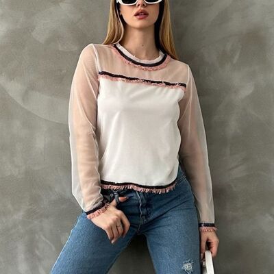 Transparent white blouse