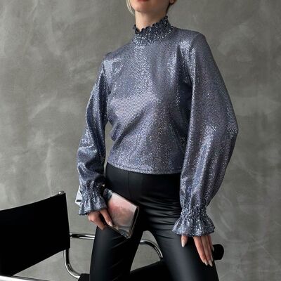 Blue/grey sequined top