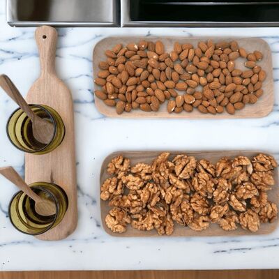 🍽️ Handmade Walnut Wooden Trays | Set of 2 | Artisanal Moroccan Serving Boards