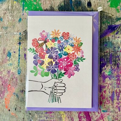 Biglietto pieghevole Bouquet con busta, per ogni occasione