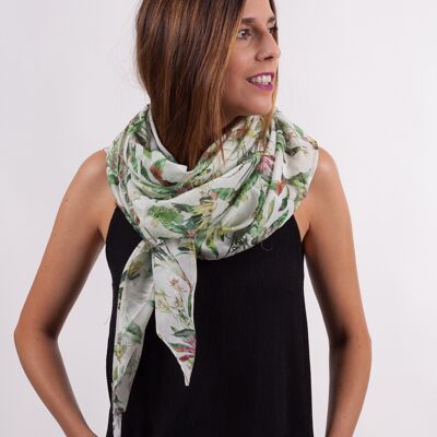 Lidia natural silk and cotton scarf and scarf