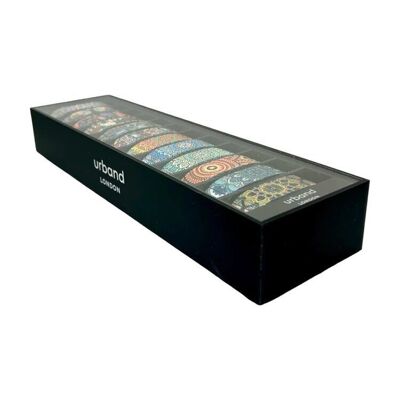 Coffret collector en acrylique pour 12 bracelets de 18 mm - Noir mat avec couvercle transparent