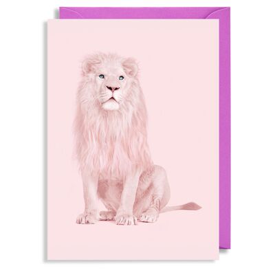 Albino Lion Greeting Card
