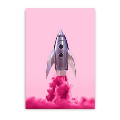 Pink Rocket Postcard