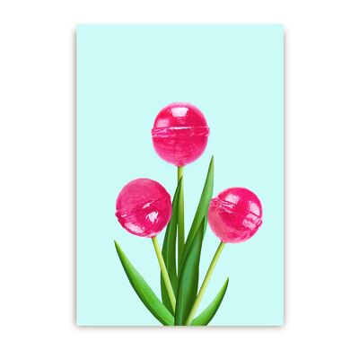 Lollipops Tulips Postcard