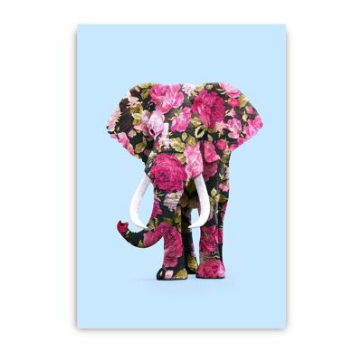 Floral Elephant Postcard
