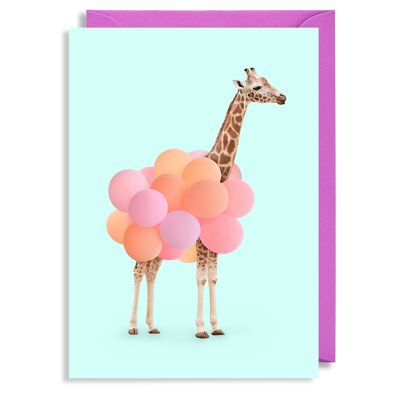 Giraffe Balloons Greeting Card