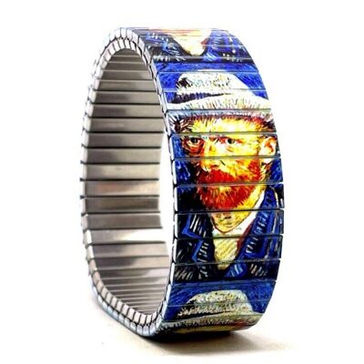 Bracelet design en acier inoxydable 18 mm fait main à Londres - Autoportrait de Van Gogh