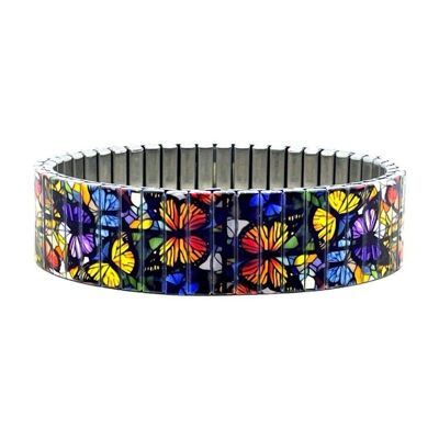 Bracelet design en acier inoxydable 18 mm fait main à Londres - Art Butterfly Heaven