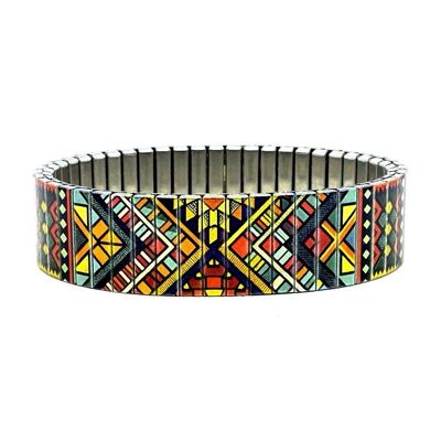 Bracciale di design in acciaio inossidabile da 18 mm fatto a mano a Londra - Yellowstone Sioux Ambience Metallic