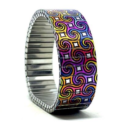Stainless steel designer bracelet 18mm handmade in London - funky Ambience Metallic