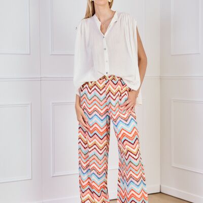 Pantalon fluide rayures multicolores - PPN2546
