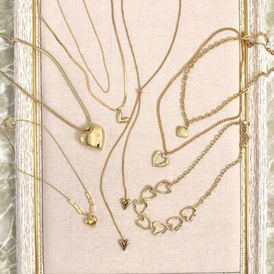 Juego de 6 collares de acero inoxidable sin expositor SET195