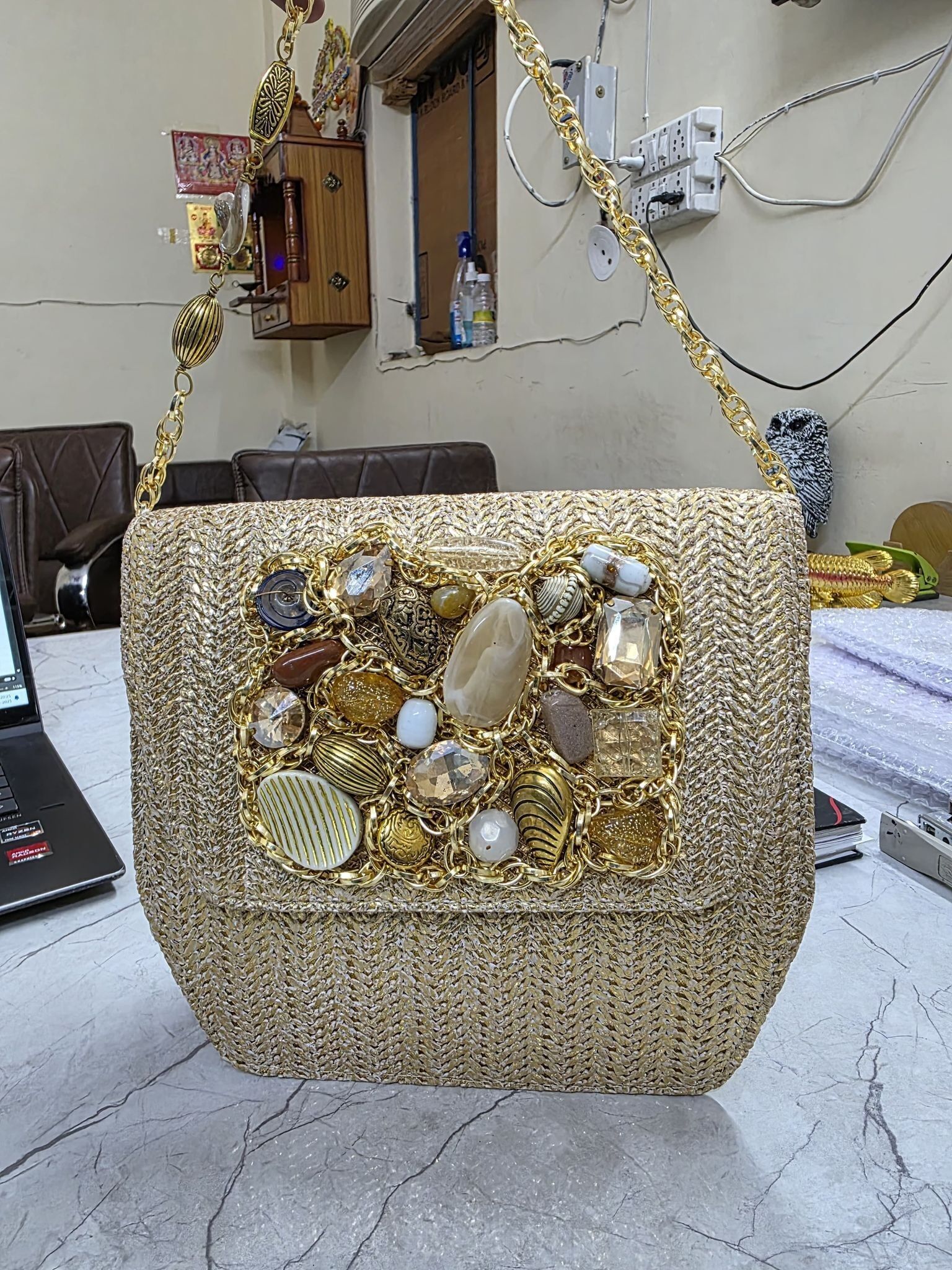 Borsa rigida Big Treasure Poly Golden