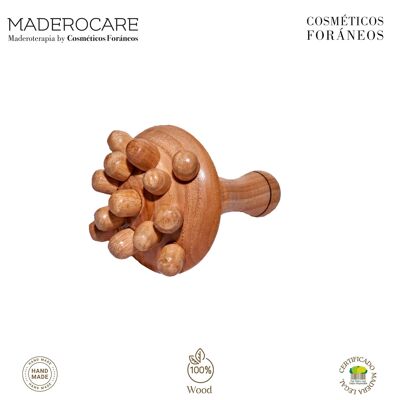 MASAJEADOR CORPORAL | MADEROTERAPIA | CHAMPIÑON GRANDE 14 PUNTAS (11 x 18 cm)