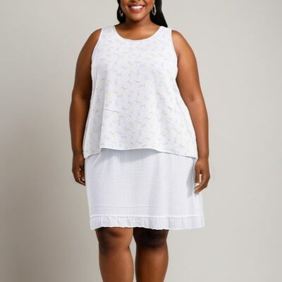 Conjunto de vestido lencero y top blanco (T22317)