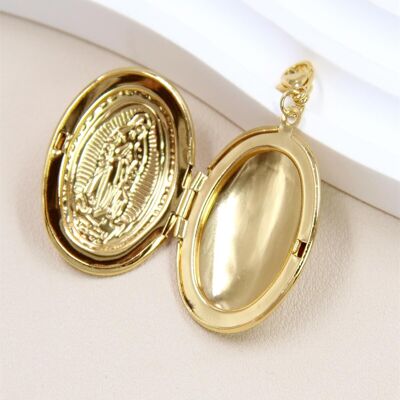 Pendentif Vierge Marie en Acier Inoxydable - Personnalisable avec Photo