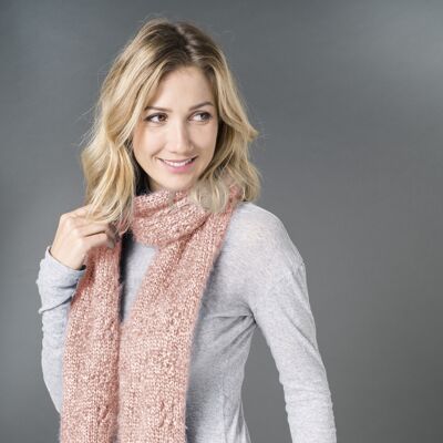 Knitted scarf in ZIBELINE color ROSE 30