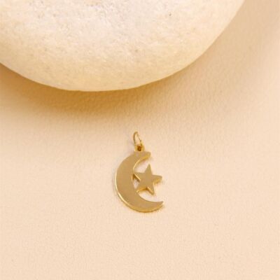 Stainless Steel Moon Star Pendant - Elegance and Magic