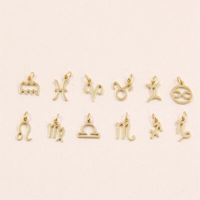 Set of 12 stainless steel astrological sign pendants