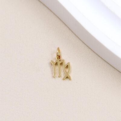 Virgo astrological sign pendant in stainless steel