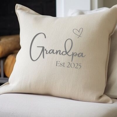 Grandpa Est. 2025 Cushion | Gift for Grandad | Birthday Gift Idea | Fathers Day Pillow