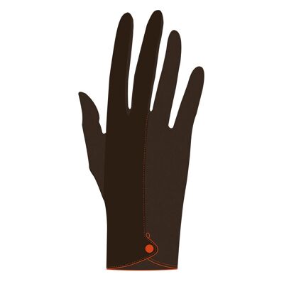 Plain wool gloves BROWN ORANGE