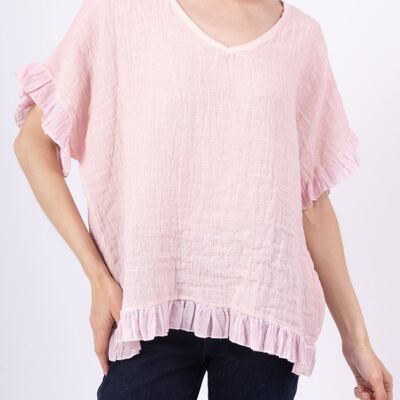 Blouse ample en lin et coton délavé - PB2525