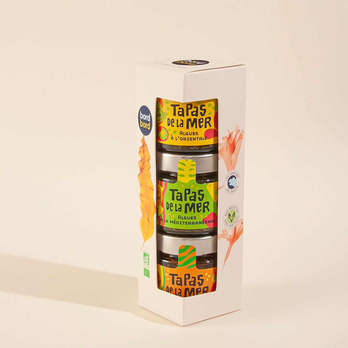 3-teiliges Meeresfrüchte-Tapas-Geschenkset (95 g) – 100 % pflanzlich und biologisch