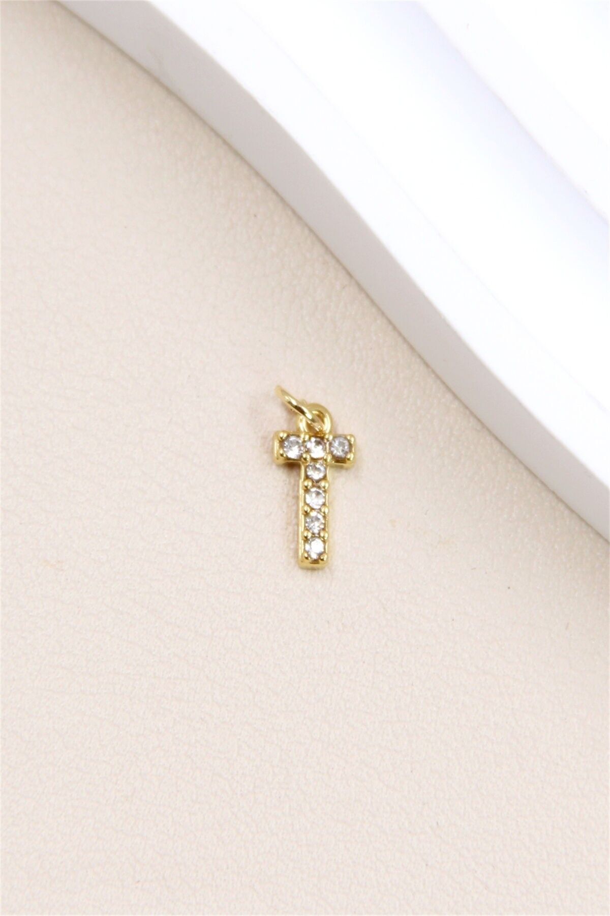 Edelstahl Buchstabe Charm Anhänger mit Strasssteinen