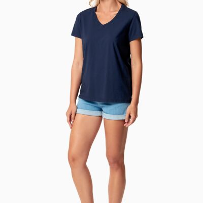TESSA | T-shirt basique col V en coton biologique
