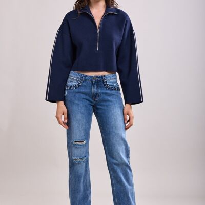 Worn jeans with jewelry pocket - Carol