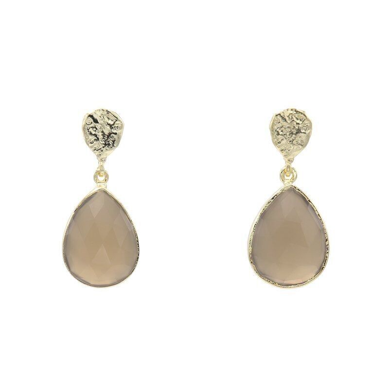 Orecchini pendenti lucidi color talpa marrone