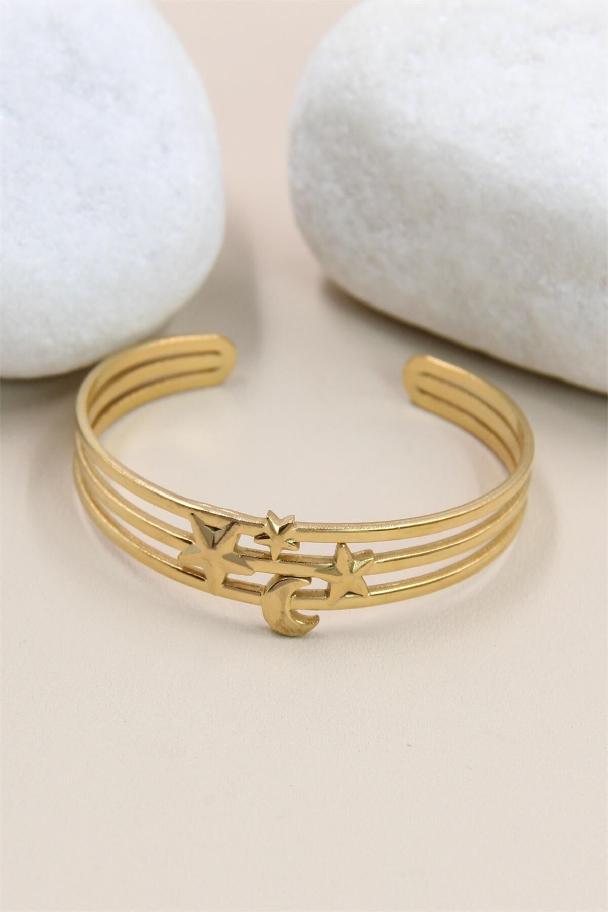 Verstellbarer Armreif mit Stern aus Edelstahl – Himmlische Eleganz