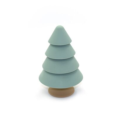 Giocattolo per la prima infanzia: Albero impilabile in silicone verde - Giocattoli educativi, Montessori